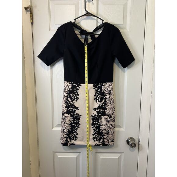 Lauren Conrad Size 6 Polyester Black & Pink floral Fit And Flare Cocktail Dress - Picture 3 of 10